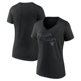 Las Vegas Raiders Women's Iconic Script State V-Neck T-Shirt - Black outlet
