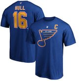 Brett Hull St. Louis Blues Fanatics Authentic Stack Retired Player Name & Number T-Shirt Blue