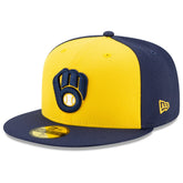 Milwaukee Brewers Alternate Authentic Collection On-Field 59FIFTY Fitted Hat - Navy/Yellow | New Era