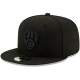 Milwaukee Brewers Black on Black 9FIFTY Snapback Adjustable Hat - Black | New Era