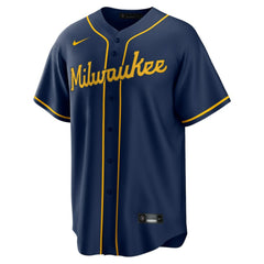 Christian Yelich Milwaukee Brewers Alternate 2 Replica Jersey - Navy | Nike