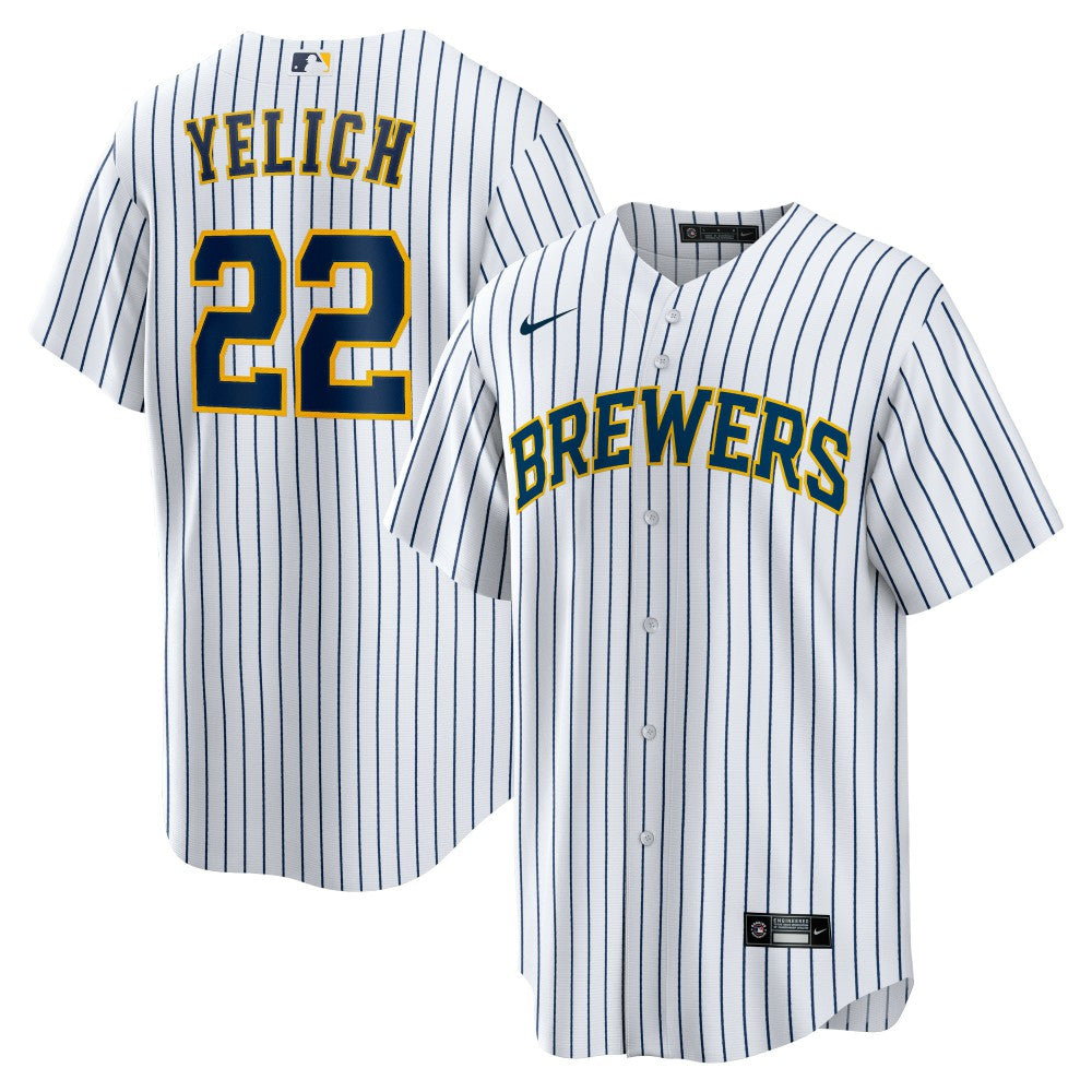Christian Yelich Milwaukee Brewers Alternate Replica Player Jersey - White | Nike