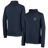 Milwaukee Brewers Stitches Youth Raglan Quarter-Zip Jacket - Navy