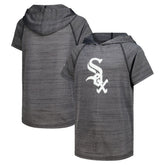 Chicago White Sox Stitches Youth Raglan Short Sleeve Pullover Hoodie - Heathered Black