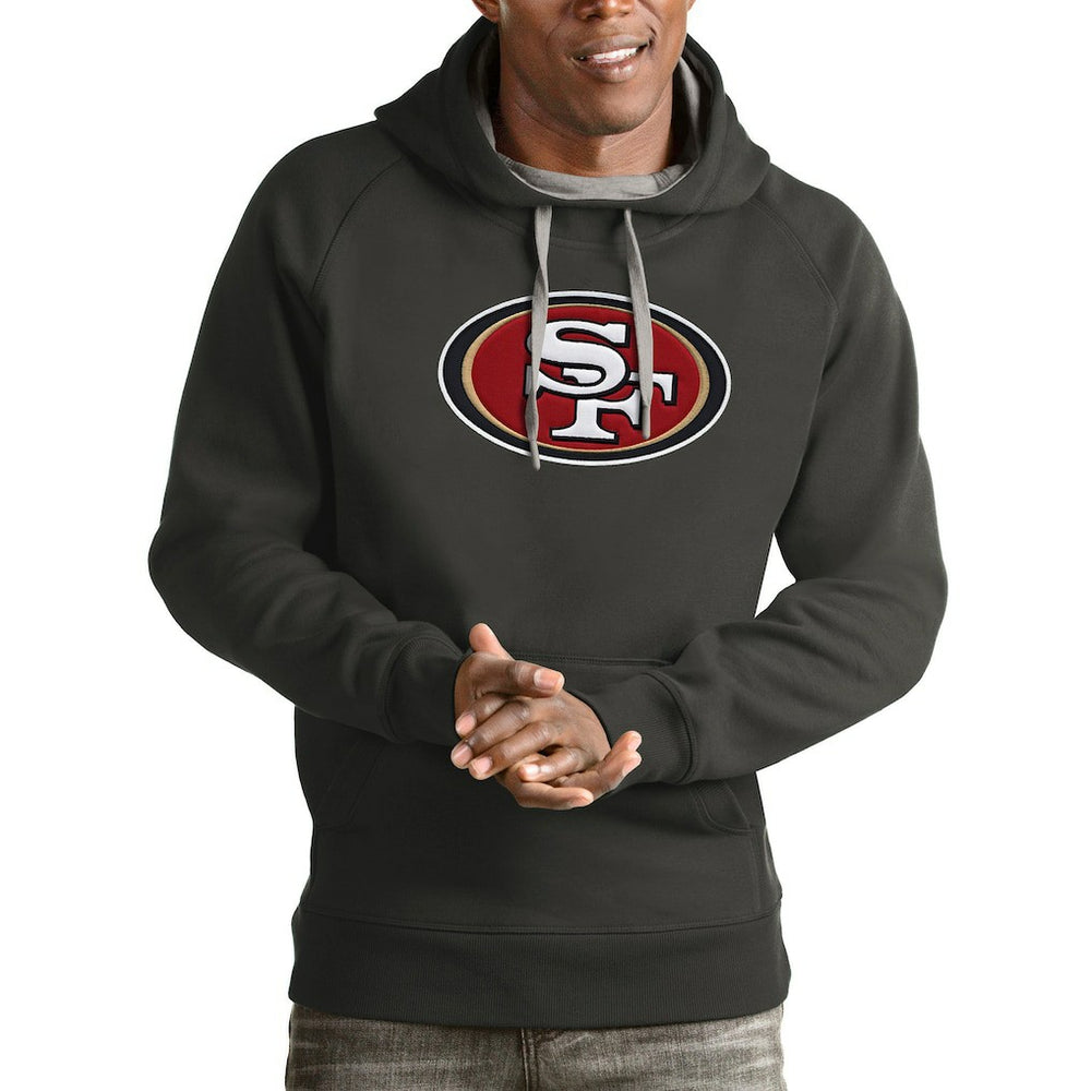 San Francisco 49ers Antigua Victory Pullover Hoodie - Charcoal for sale