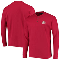 Kansas City Chiefs Dunbrooke Logo Maverick Thermal Henley Long Sleeve T-Shirt - Red for sale