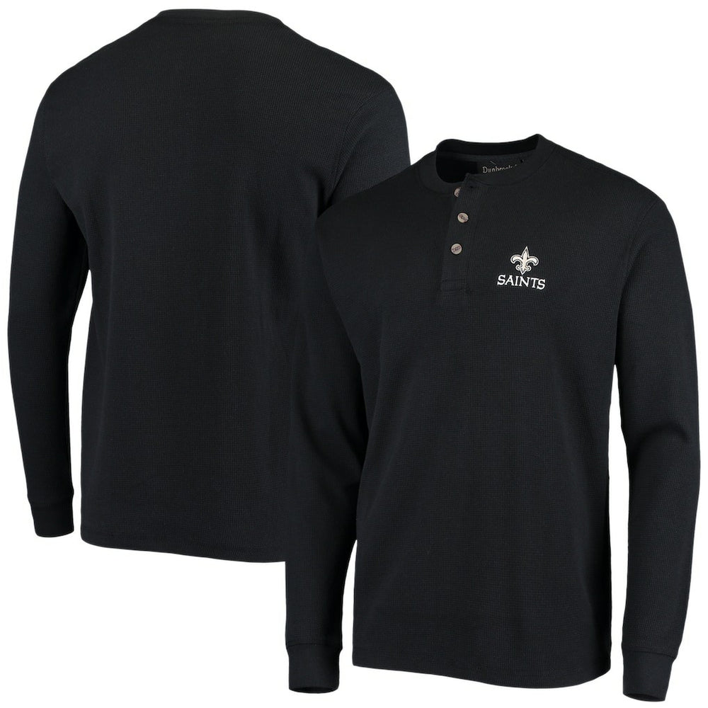 New Orleans Saints Dunbrooke Logo Maverick Thermal Henley Long Sleeve T-Shirt - Black online