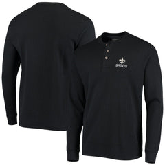 New Orleans Saints Dunbrooke Logo Maverick Thermal Henley Long Sleeve T-Shirt - Black online