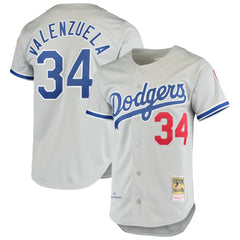 Fernando Valenzuela Los Angeles Dodgers Road 1981 Cooperstown Collection Authentic Jersey - Gray | Mitchell & Ness
