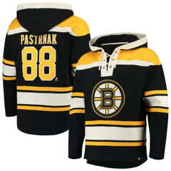 David Pastrnak Boston Bruins '47 Player Lacer Pullover Hoodie Black