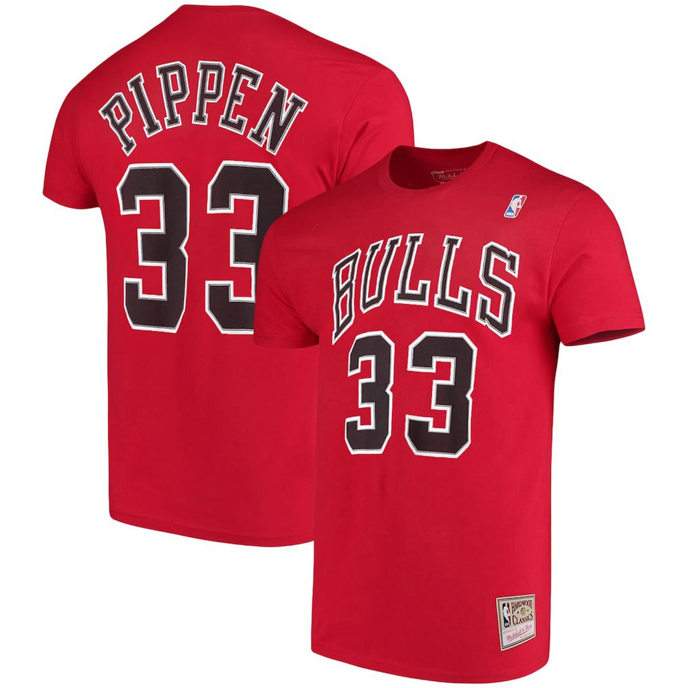 Scottie Pippen Chicago Bulls Hardwood Classics Name & Number Player T-Shirt sale - Red | Mitchell & Ness sale