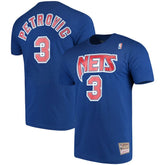 Drazen Petrovic Brooklyn Nets Hardwood Classics Name & Number Player T-Shirt - Royal | Mitchell & Ness on sale