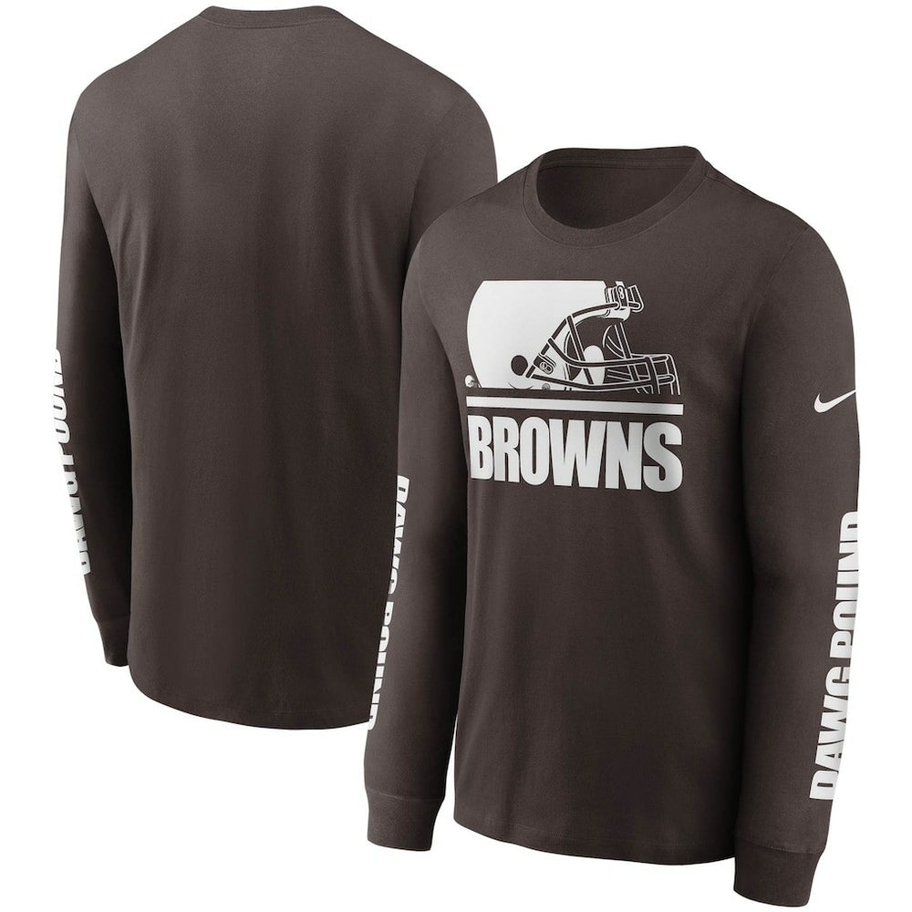 Cleveland Browns Split Local Long Sleeve T-Shirt - Brown | Nike sale