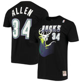 Ray Allen Milwaukee Bucks Hardwood Classics Stitch Name & Number T-Shirt - Black | Mitchell & Ness sale