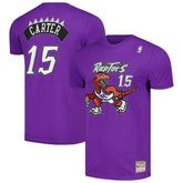 Vince Carter Toronto Raptors Hardwood Classics Stitch Name & Number T-Shirt - Purple | Mitchell & Ness for sale