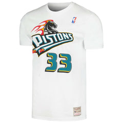 Grant Hill Detroit Pistons Hardwood Classics Stitch Name & Number T-Shirt sale - White | Mitchell & Ness shop