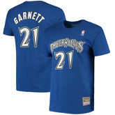 Kevin Garnett Minnesota Timberwolves Hardwood Classics Stitch Name & Number T-Shirt - Blue | Mitchell & Ness shop