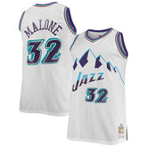 Karl Malone Utah Jazz 1996/97 Big & Tall Hardwood Classics Swingman Jersey - White | Mitchell & Ness for sale
