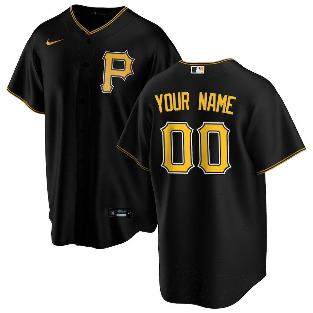 Pittsburgh Pirates Alternate Replica Custom Jersey - Black | Nike
