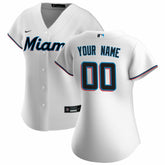 Miami Marlins Women's Home Replica Custom Jersey - White | Nike
