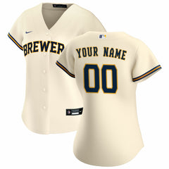 Milwaukee Brewers Women's Home Replica Custom Jersey - Cream | Nike
