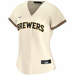 Milwaukee Brewers Women's Home Replica Custom Jersey - Cream | Nike