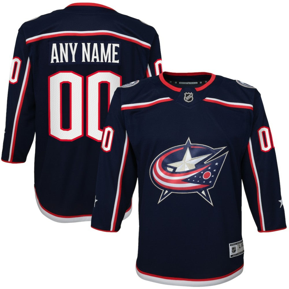 Columbus Blue Jackets Youth Home Premier Custom Jersey Navy