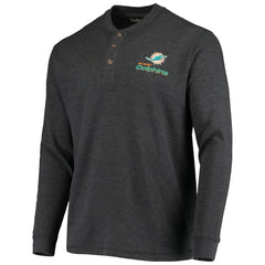 Miami Dolphins Dunbrooke Logo Maverick Thermal Henley Long Sleeve T-Shirt - Charcoal cheap