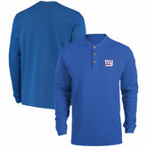 New York Giants Dunbrooke Logo Maverick Thermal Henley Long Sleeve T-Shirt - Royal for sale