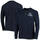 Tennessee Titans Dunbrooke Logo Maverick Thermal Henley Long Sleeve T-Shirt - Navy cheap
