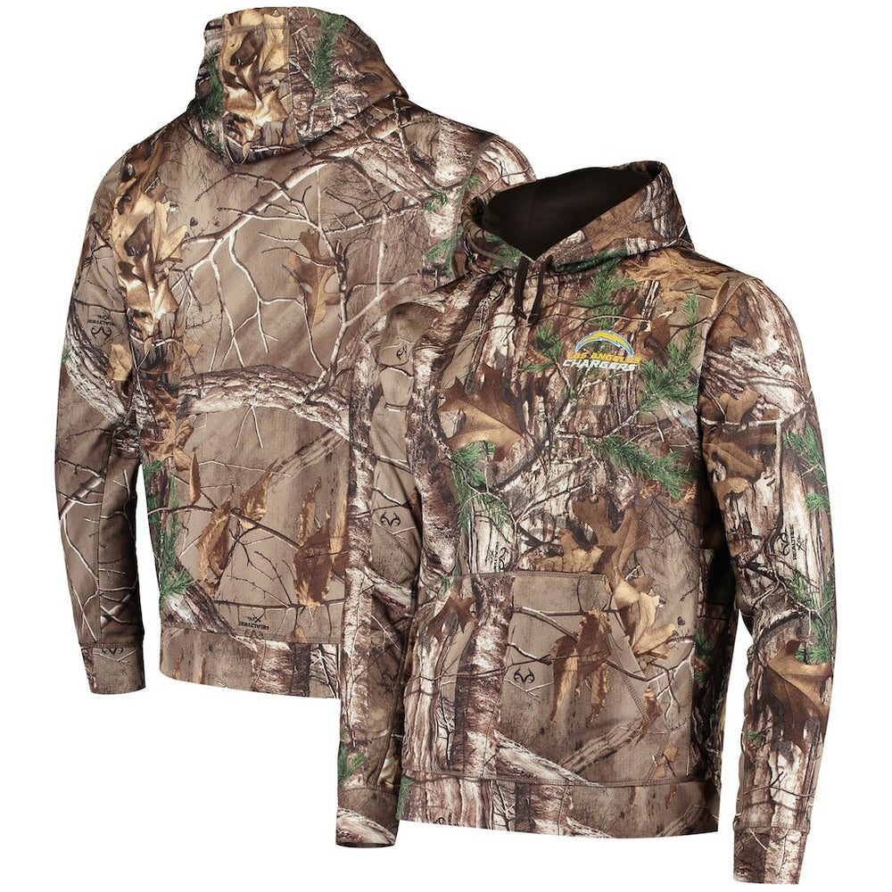 Los Angeles Chargers Dunbrooke Circle Champion Tech Fleece Pullover Hoodie - Realtree Camo on sale