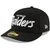 Las Vegas Raiders New Era Omaha Script Low Profile 59FIFTY Fitted Hat - Black on sale