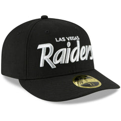 Las Vegas Raiders New Era Omaha Script Low Profile 59FIFTY Fitted Hat - Black on sale