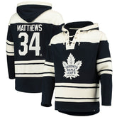 Auston Matthews Toronto Maple Leafs '47 Player Name & Number Lacer Pullover Hoodie Blue