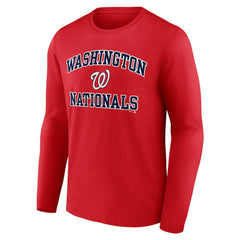 Men's Red Washington Nationals Team Heart & Soul Long Sleeve T-Shirt