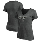 Chicago White Sox Women's Team Logo Lockup V-Neck T-Shirt - Heathered Charcoal
