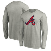 Atlanta Braves Official Team Logo Long Sleeve T-Shirt - Heather Gray