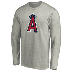 Los Angeles Angels Official Team Logo Long Sleeve T-Shirt - Heather Gray