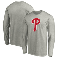 Philadelphia Phillies Official Team Logo Long Sleeve T-Shirt - Heather Gray