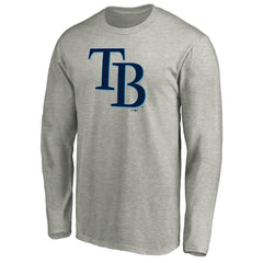Tampa Bay Rays Official Team Logo Long Sleeve T-Shirt - Heather Gray
