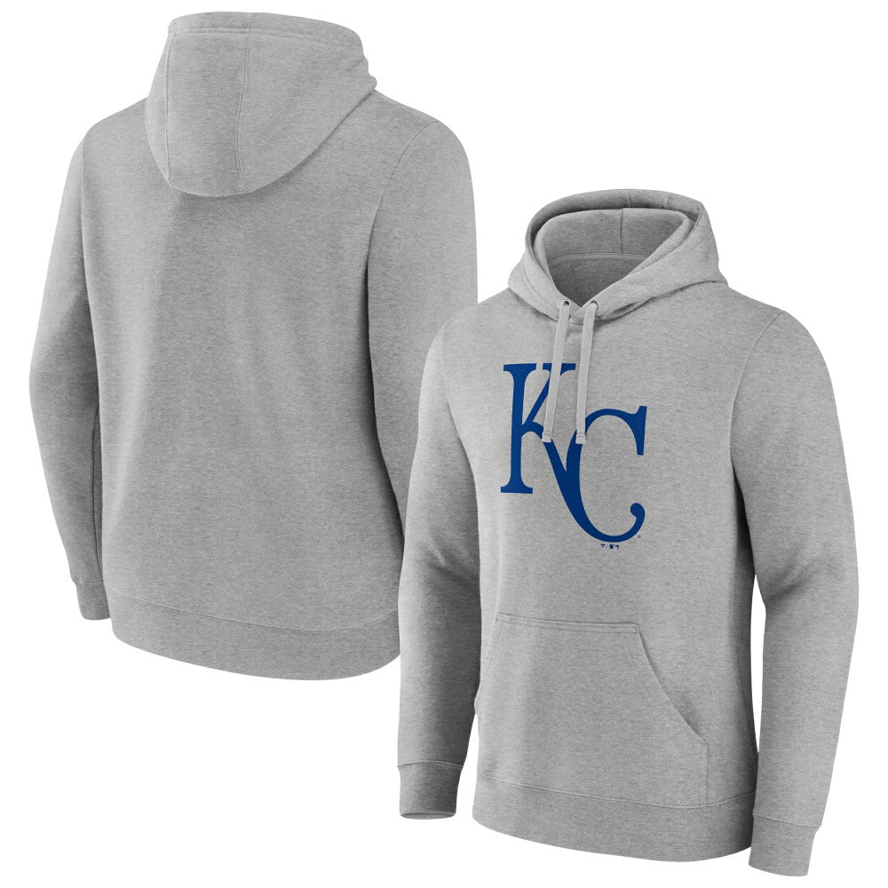 Kansas City Royals Official Logo Fitted Pullover Hoodie - Heather Gray