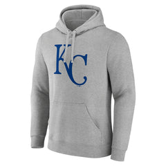 Kansas City Royals Official Logo Fitted Pullover Hoodie - Heather Gray