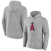 Los Angeles Angels Official Logo Fitted Pullover Hoodie - Heather Gray