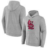 St. Louis Cardinals Official Logo Fitted Pullover Hoodie - Heather Gray