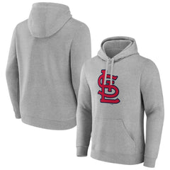 St. Louis Cardinals Official Logo Fitted Pullover Hoodie - Heather Gray