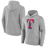 Texas Rangers Official Logo Fitted Pullover Hoodie - Heather Gray