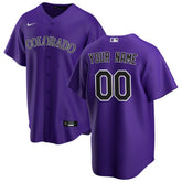 Colorado Rockies Alternate Replica Custom Jersey - Purple | Nike