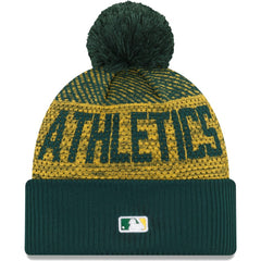 Athletics Authentic Collection Sport Cuffed Knit Hat with Pom - Green | New Era