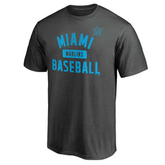 Miami Marlins Iconic Primary Pill T-Shirt - Charcoal