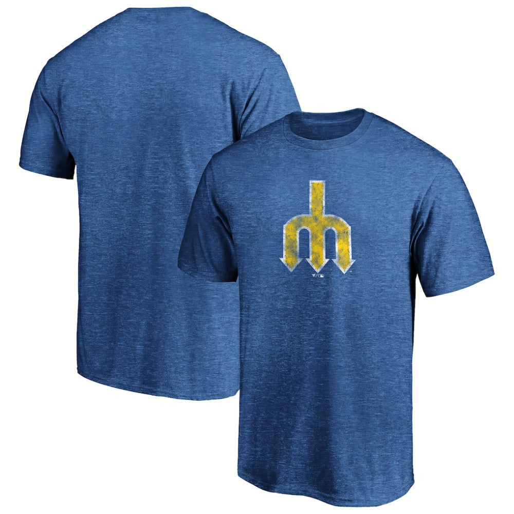 Seattle Mariners Cooperstown Collection True Classics Throwback Logo Tri-Blend T-Shirt - Royal